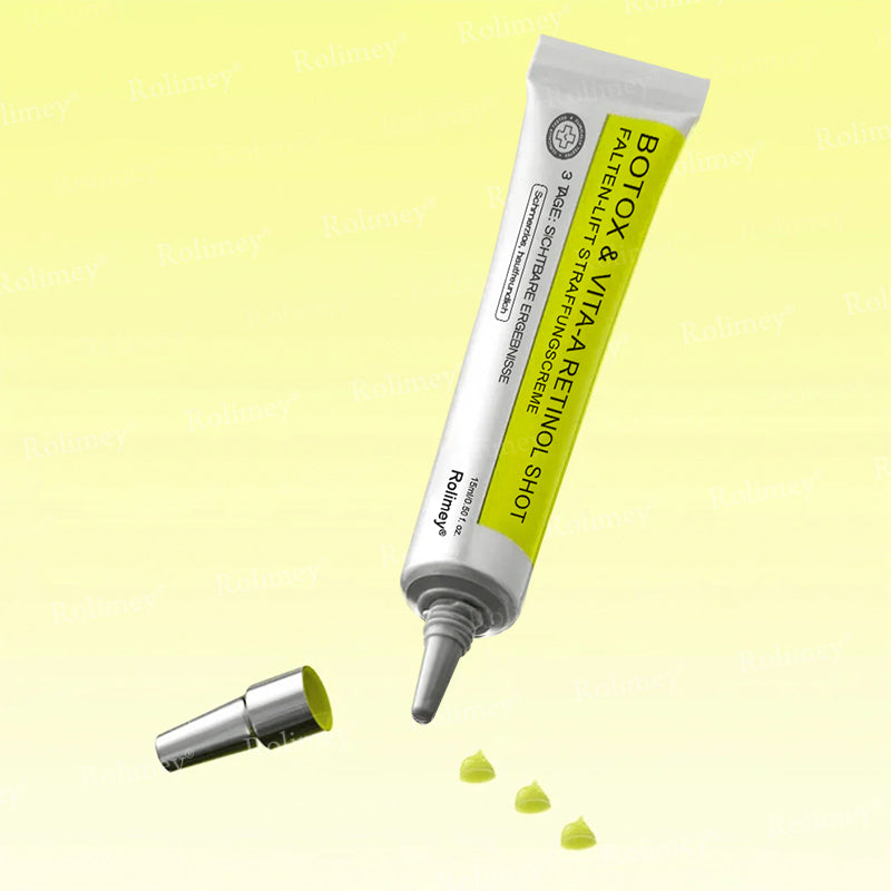 [Nur noch 30 MINUTEN] Jetzt jugendliche Haut zurückgewinnen Rolimey® Botox & Vita-A Retinol Shot Falten-Lift Straffungscreme