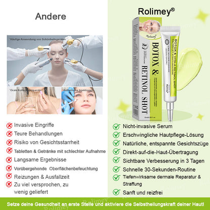 [Nur noch 30 MINUTEN] Jetzt jugendliche Haut zurückgewinnen Rolimey® Botox & Vita-A Retinol Shot Falten-Lift Straffungscreme