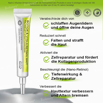 [Nur noch 30 MINUTEN] Jetzt jugendliche Haut zurückgewinnen Rolimey® Botox & Vita-A Retinol Shot Falten-Lift Straffungscreme