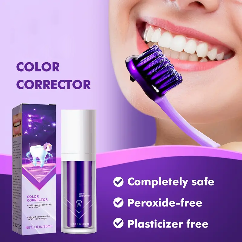 Minceetbien™ 1PCS Purple ToothpasteExperience The Magic Of Color Wheel Toothpaste For A Brighter Smile And Whiter Teeth (1fl Oz/30 Ml)